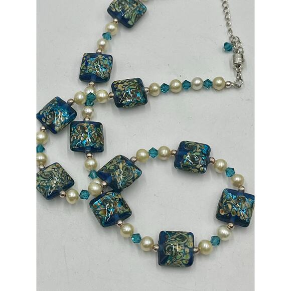 Murano Glass Necklace Sterling Silver Clasp Freshwater Pearls Blue
Gold Van Gogh - Picture 10 of 14